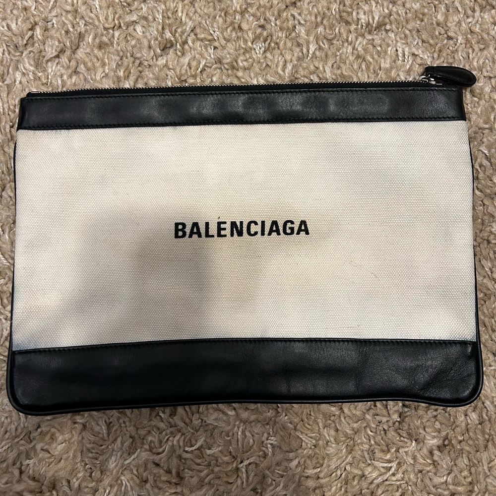 Balenciaga Canvas Clutch Made in Italy Denma Authentic
